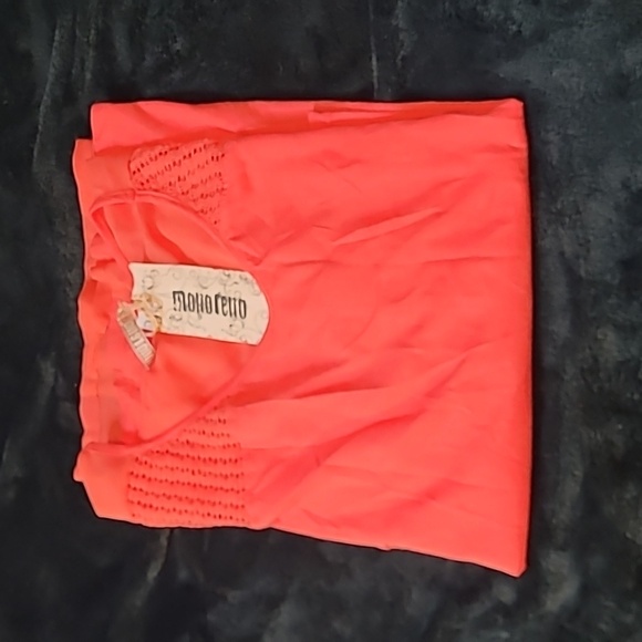 WAS $48. MONORENO V-Neck 3/4 Embellished Sleeves Sheer back dressy Top - Picture 4 of 12